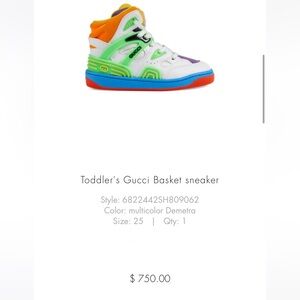 GUCCI 💚💜🧡 AUTHENTIC Limited Edition High Top Kid Sneaker